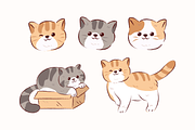 Cute Cat Illustration Pack, an Object Graphic by Sinando Studio (Thumbnail 2 of 4)