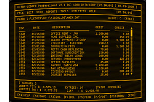 Retro accounting monitor curved CRT