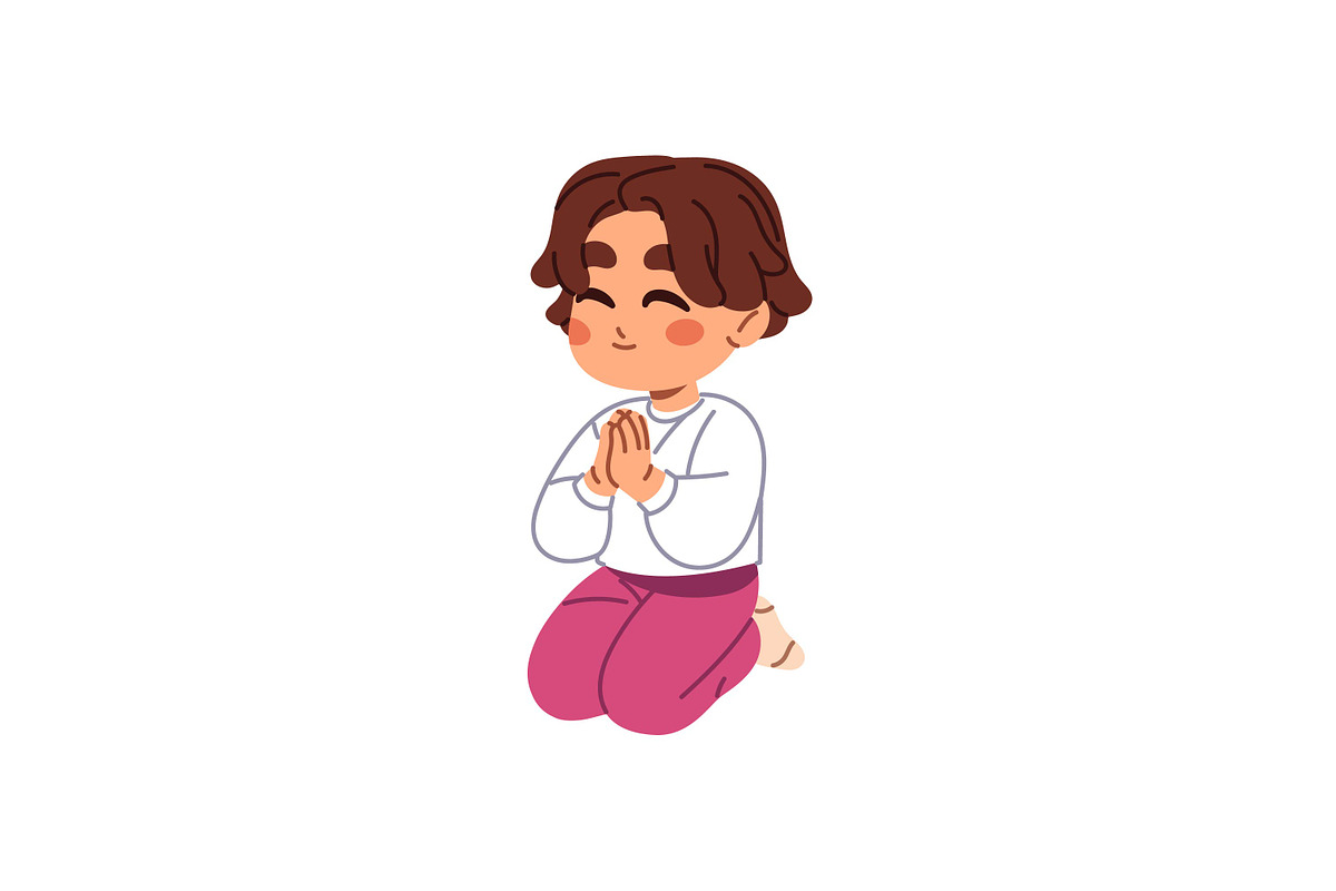 Cute kids doing sports exercises set, a Person Illustration by PaperTrident (Photo 6 of 13)