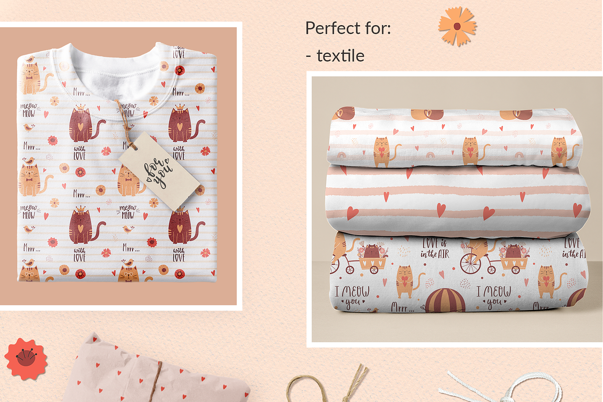 Cats in love. Cards & Patterns, an Animal Illustration by Valeria Soloveva (Photo 8 of 13)