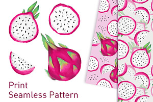 Seamless pattern Dragon Fruit