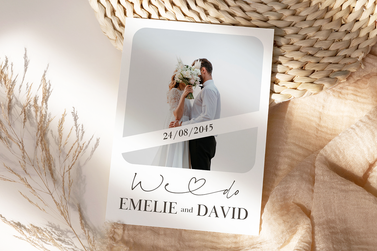 Minimalist Wedding Invitation Card, an Invitation Template by kin9candra (Photo 2 of 8)