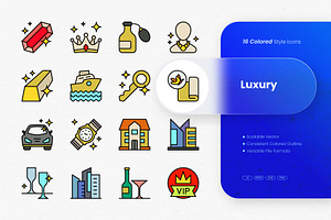 Luxury Colored Icons, an Outline Icon by cidcud_graphic