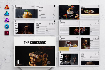 Cookbook Template Landscape, a Magazine Template by DesignCrest