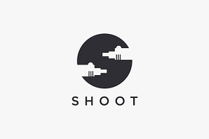 Letter S For Shooting Gun Logo Icon