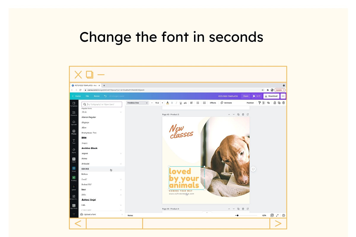 Pets Instagram Feed Canva Templates, a Social Media Template by Cultive Creative (Photo 5 of 13)