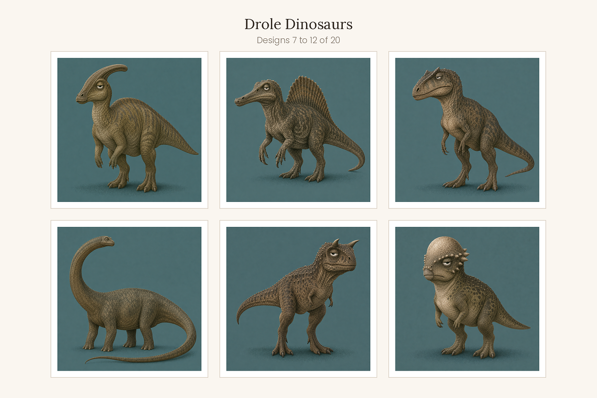 Funny Dinosaur Clip Art, Set of 20, an Animal Illustration by LanternkinStudio (Photo 7 of 13)