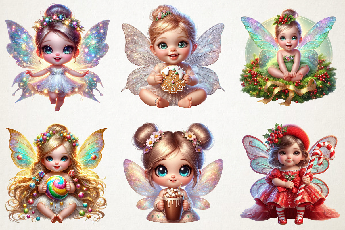 Cute Christmas Baby Fairy Girl Water, an Illustration by RobertsArt (Photo 5 of 5)