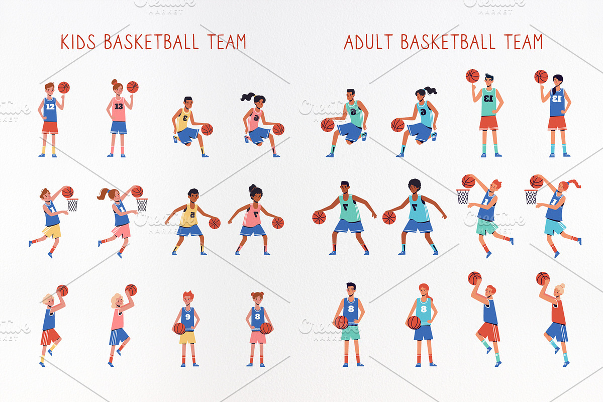 Basketball players. Illustrations, an Illustration by Anna Summer (Photo 2 of 5)