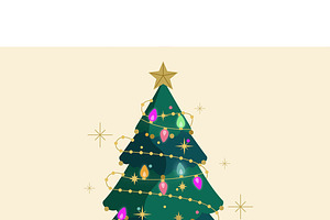 Flat Christmas Tree, a Decorative Illustration by MISS CHATZ
