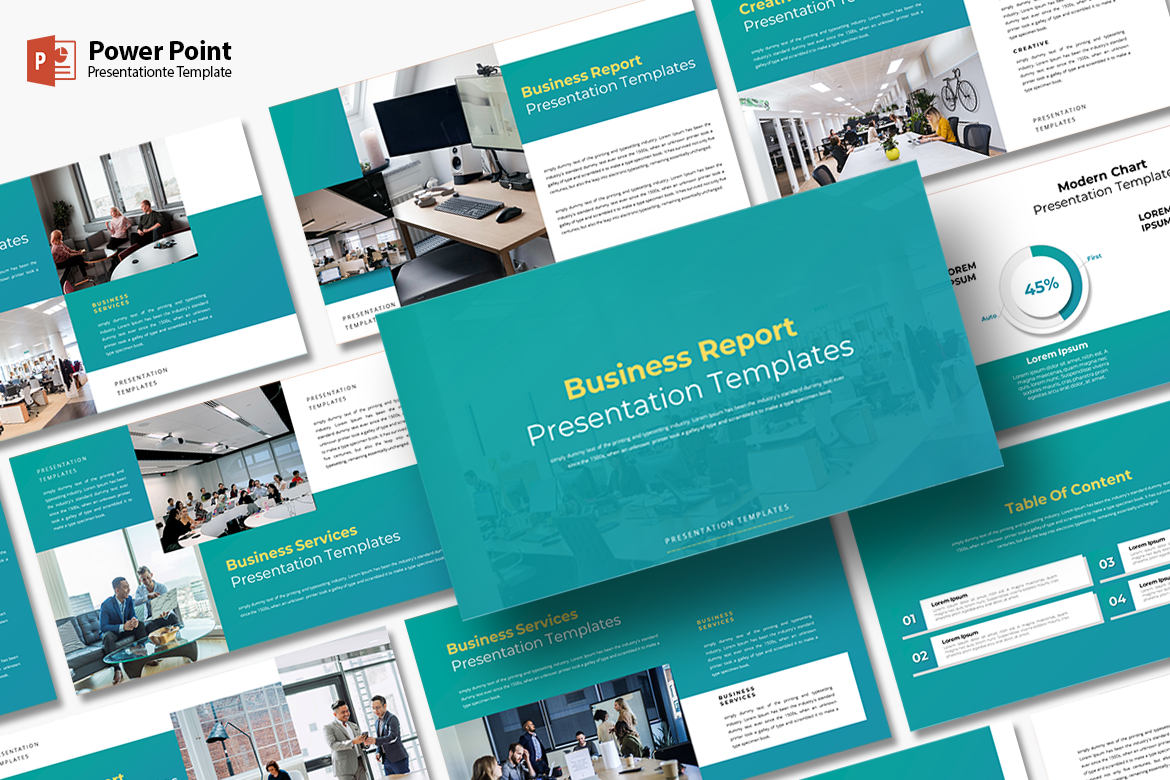 Business Report - PowerPoint, a Presentation Template by artchiles_design