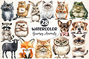 Cheeky Grumpy Animals Clipart, an Illustration by Dream Creation (Thumbnail 1 of 6)