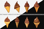 Chocolate Ice Cream Clipart, an Object Graphic by Artnoy (Thumbnail 2 of 5)