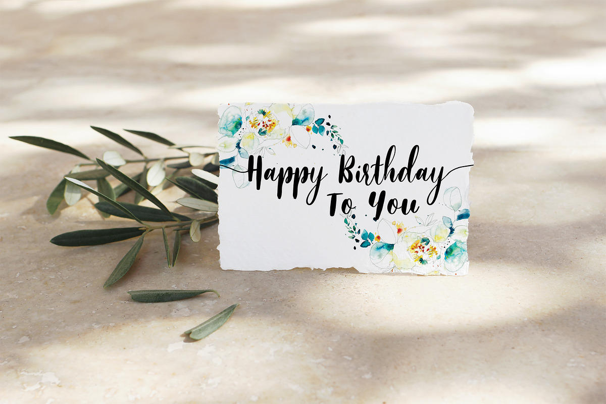 White flower birthday card, a Card Template by TurquoiseDesign (Photo 3 of 4)