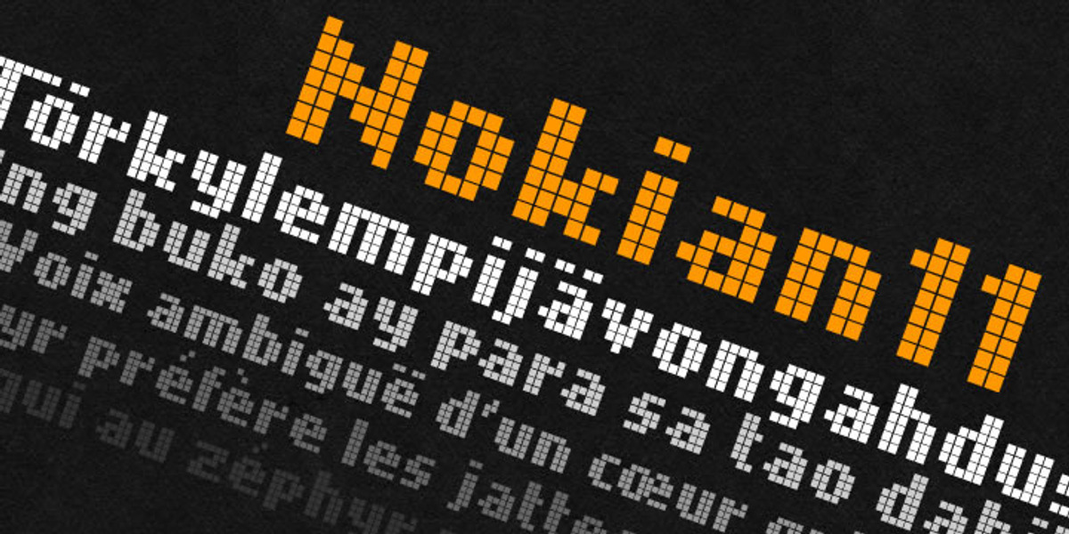 Nokian11, a Font by GRIN3 (Nowak) (Photo 1 of 2)
