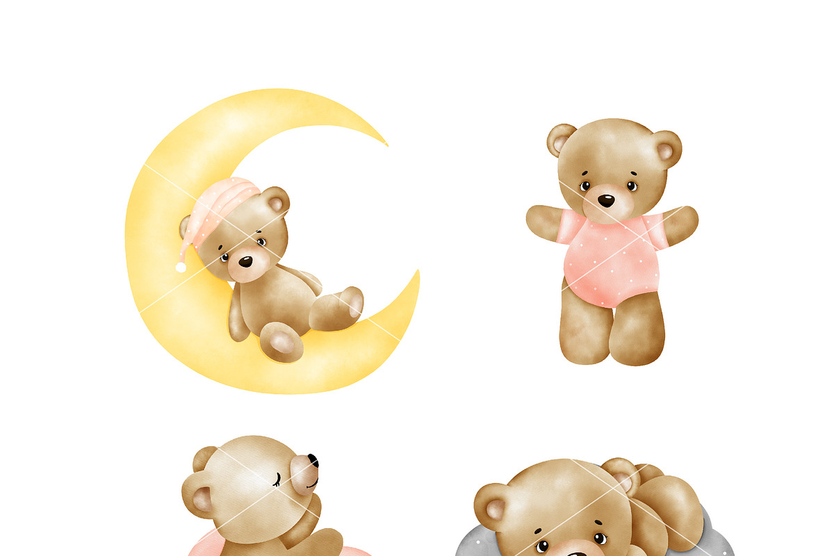 Baby Girl Watercolor clipart, an Animal Illustration by Natalya_Mona_Art (Photo 6 of 10)