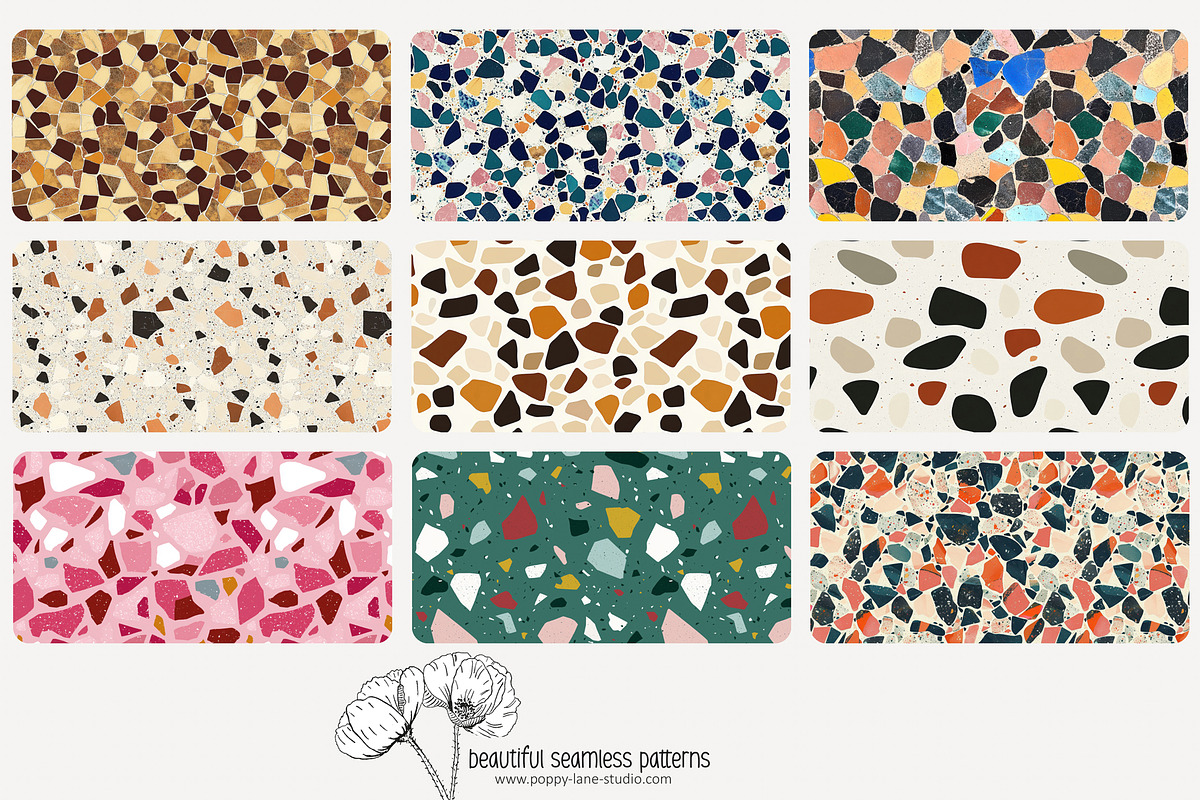70 terrazzo seamless pattern, a Pattern Graphic by Poppy Lane Studio (Photo 7 of 10)