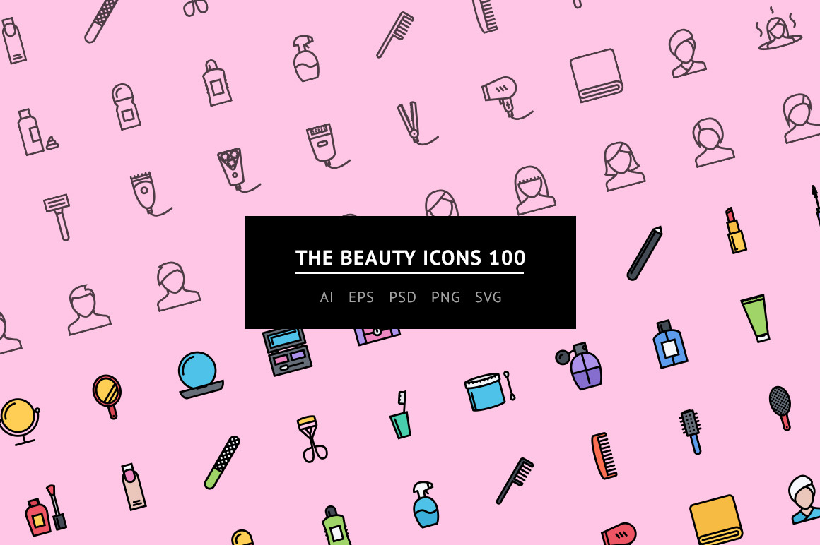 The Beauty Icons 100 by Last Spark  Creative Market