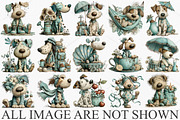 Whimsical Summer Dogs Clipart Bundle, an Illustration by Canvas Craft (Thumbnail 4 of 7)