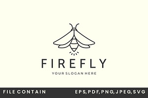 firefly or insect line art logo