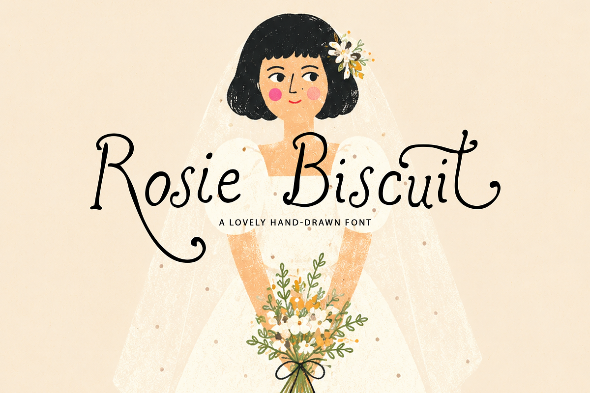 Rosie Biscuit Cute Handwritten Font, a Handwritten Font by elvinova (Photo 1 of 10)