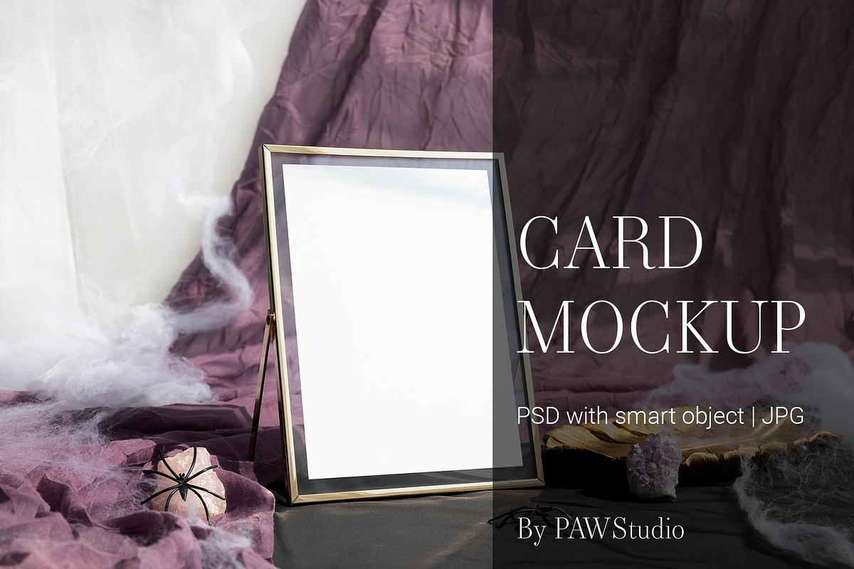Hallowee Card Mockup 5x7Table Number, an Advertising Mockup by PawMockups (Photo 1 of 10)