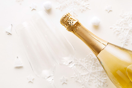 Glasses and bottle of champagne, a Holiday Photo by Ales Munt