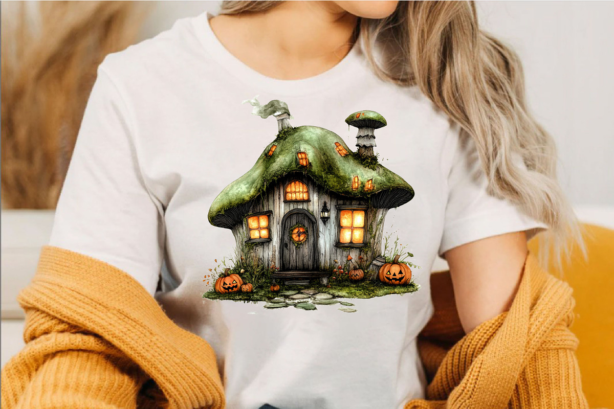 Halloween Mushroom Houses Clipart, a Seasonal Illustration by SVGArt (Photo 3 of 5)