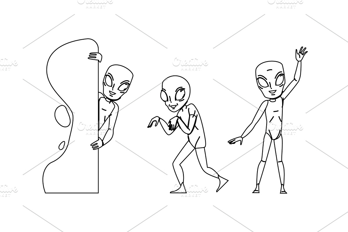 space alien vector, a Person Illustration by pikepicture