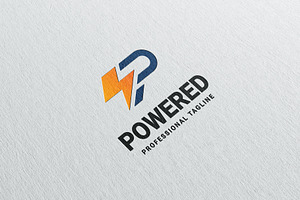 P Letter Powered Logo Design