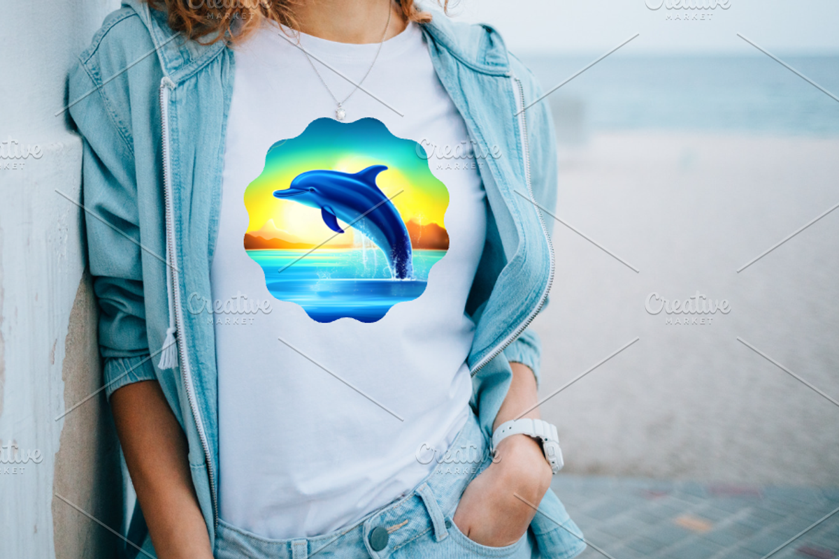 Template, Dolphin, Oceanlife, a Poster Template by Boho Pixel Dust (Photo 8 of 9)