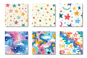 Hand Drawn Pastel Doodle Stars, a Pattern Graphic by Canvas Craft (Thumbnail 2 of 6)