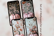 Pink Pumpkin phone wallpaper set, a Graphic by Kalindiprints (Thumbnail 5 of 6)