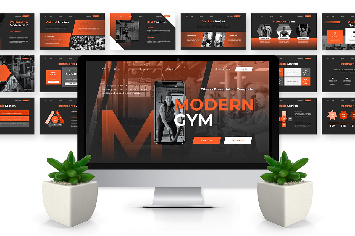 Modern GYM - Fitness Powerpoint preview 6
