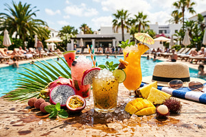 Tropical Cocktails by Luxury Poolside Resort, a Food & Drink Photo by Davizro's Market