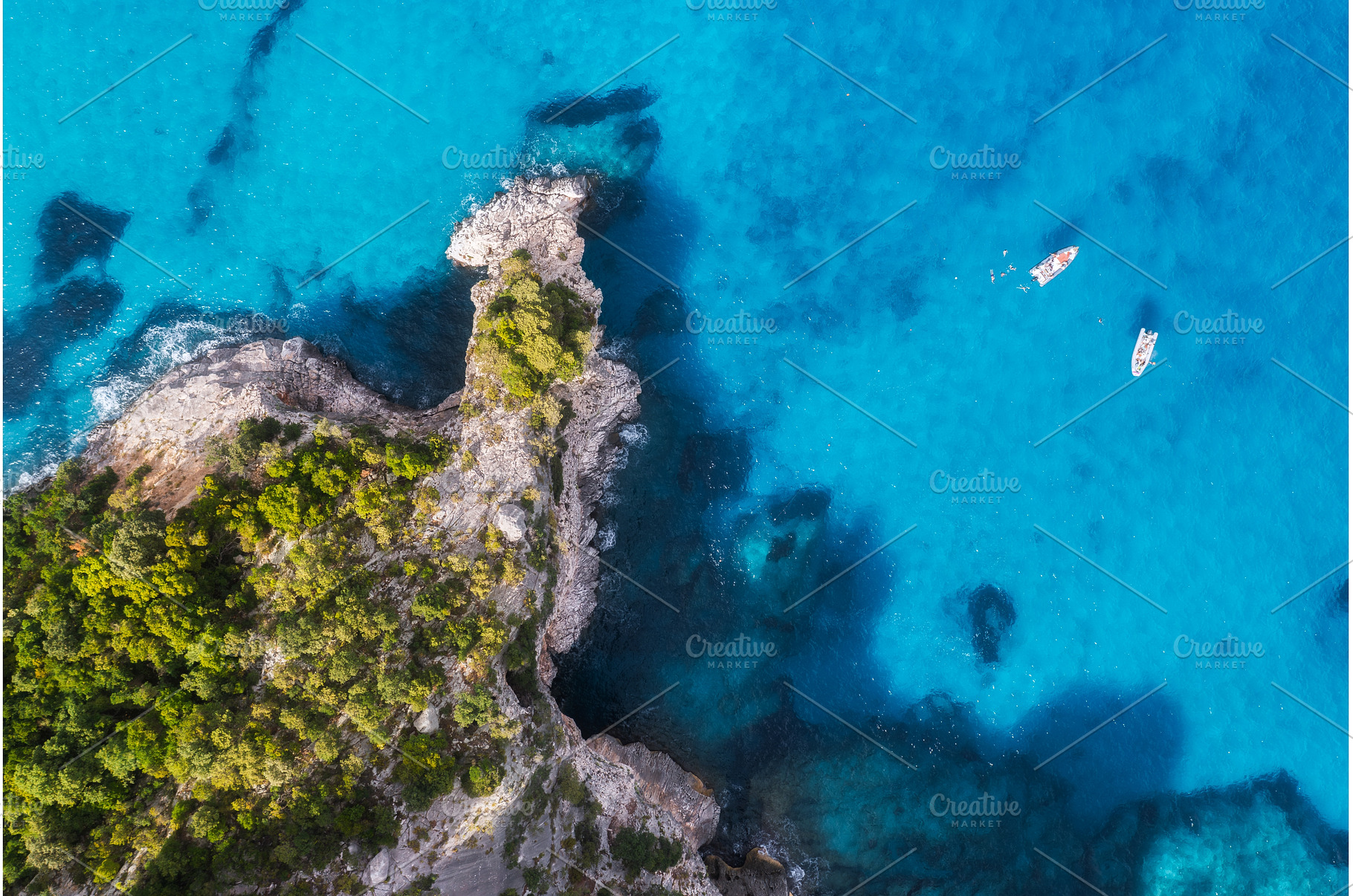 Top drone view of boats and yacths, a Nature Photo by den-belitsky