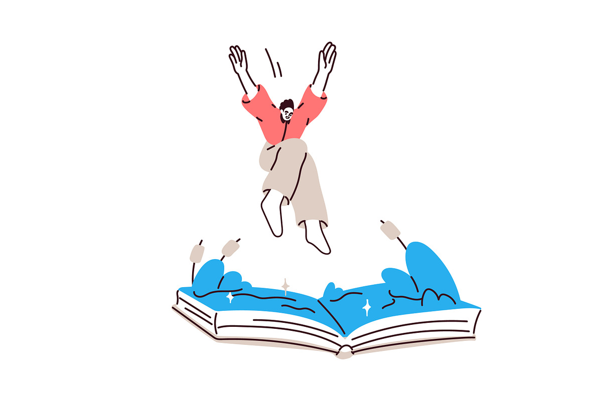Readers with books concepts set, a Person Illustration by Good Studio (Photo 12 of 15)