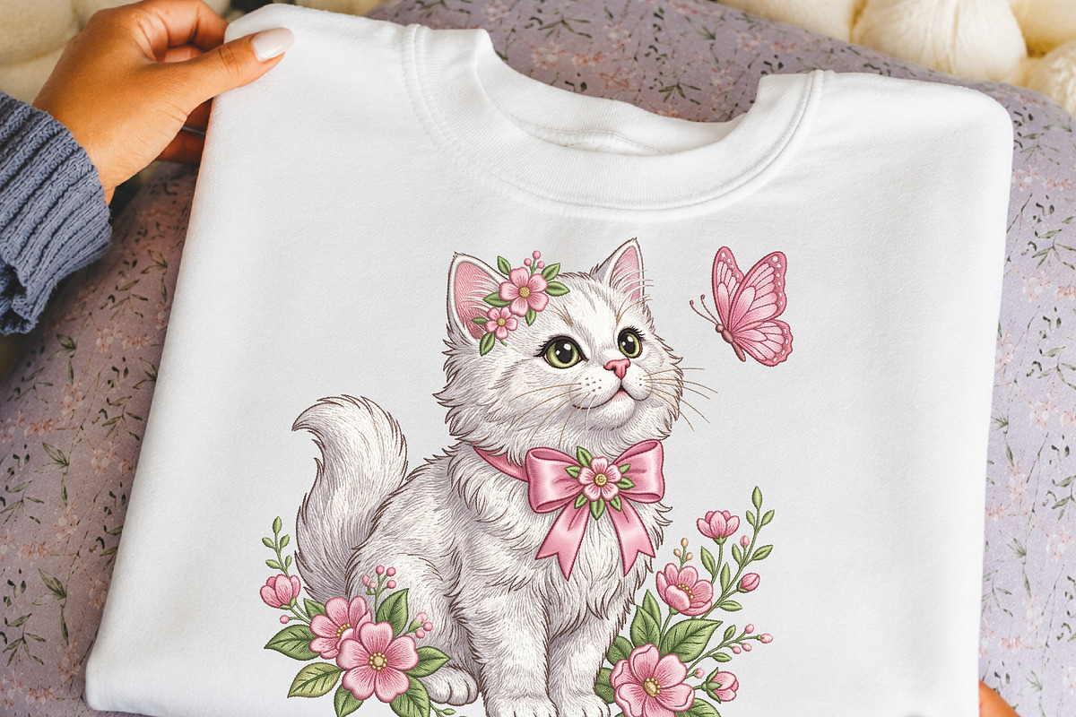 Cute Floral Cat Butterfly PNG, an Object Illustration by DreamCafeArt (Photo 5 of 6)