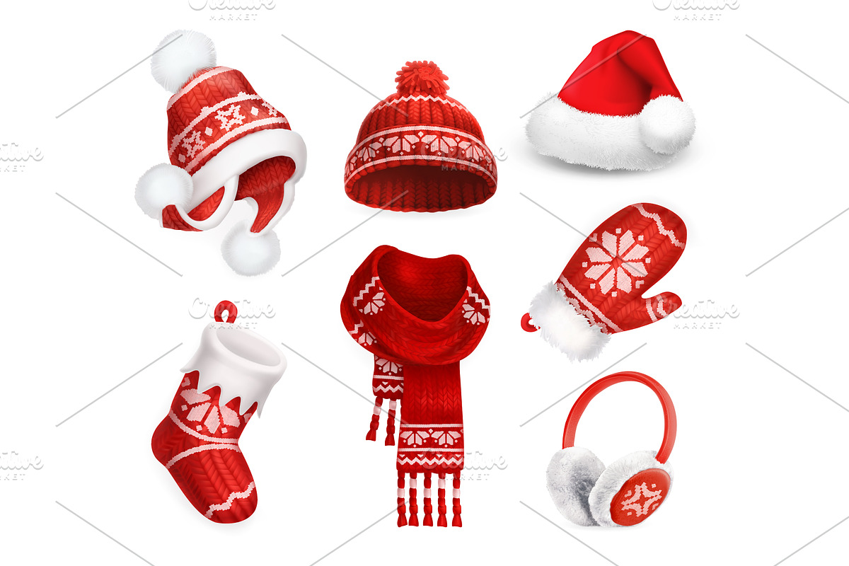 Winter clothes. Santa stocking cap, an Icon by Allevinatis Studio