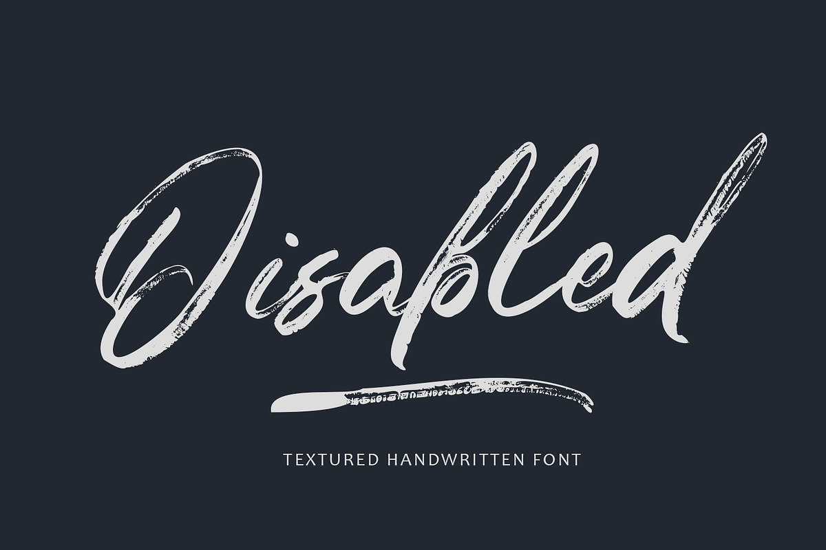 Disabled - Textured Handwritten Font, a Handwritten Font by Arendxstudio (Photo 1 of 9)