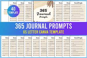 Editable 365 Journal Prompts Canva