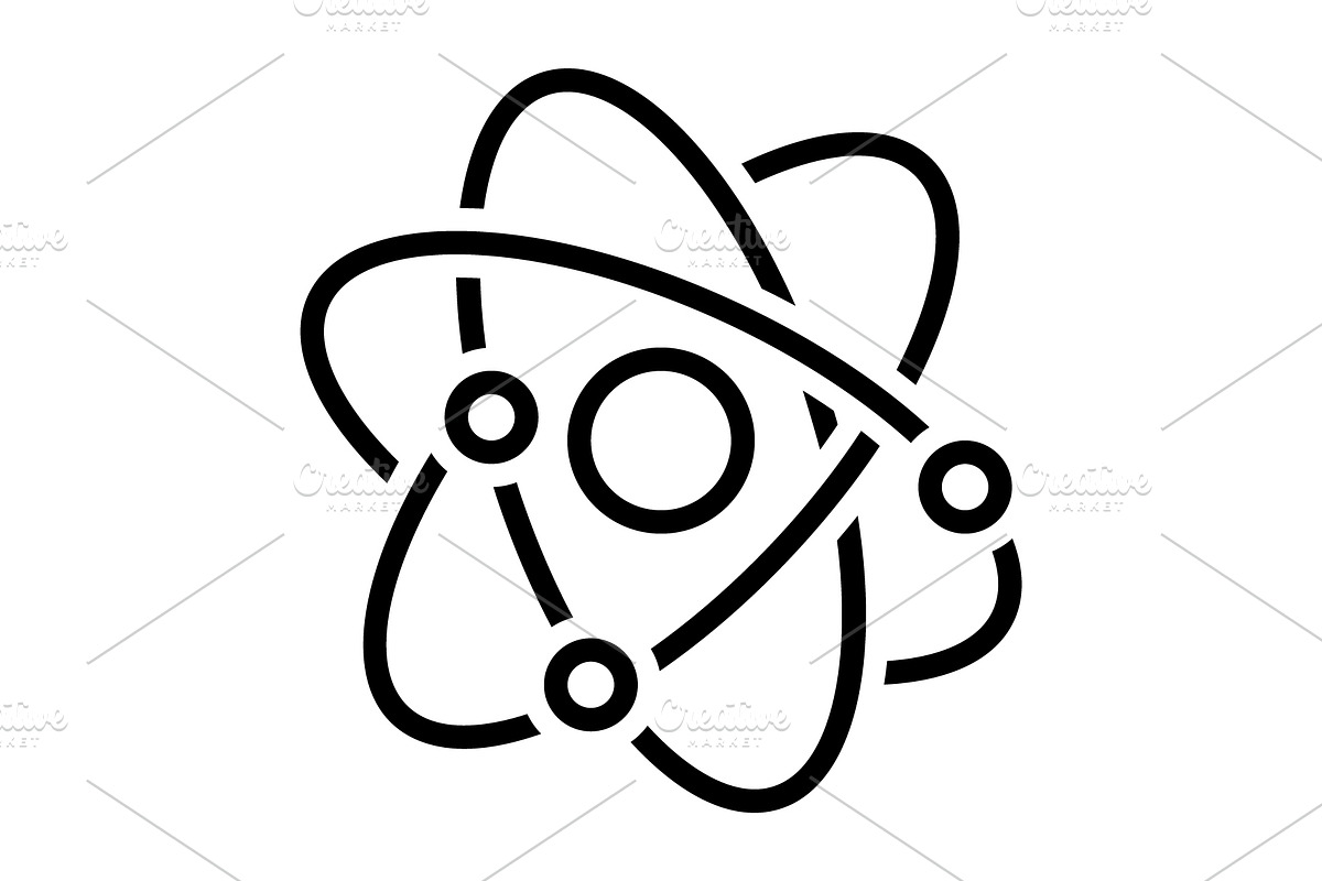 Phys physics atom black icon, an Outline Icon by Creative priyanka