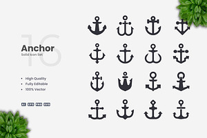 Anchor Solid Icons, an Icon by Upnowgraphic