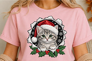 Christmas Cat Santa Hat PNG, an Object Illustration by DreamCafeArt (Thumbnail 4 of 6)