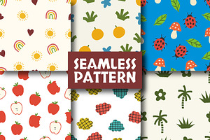 Kids Illustration Seamless Patterns