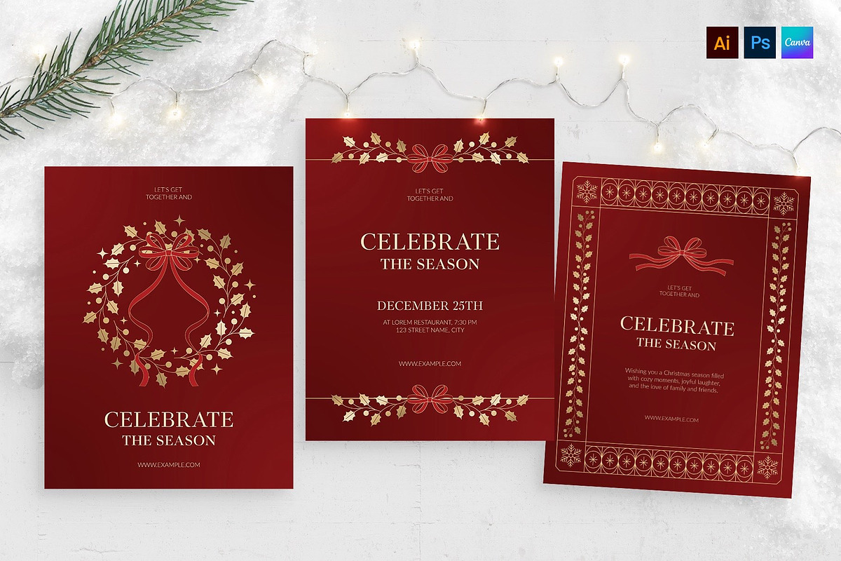 Christmas Flyer & Invite Template, a Flyer Template by BrandPacks (Photo 1 of 5)