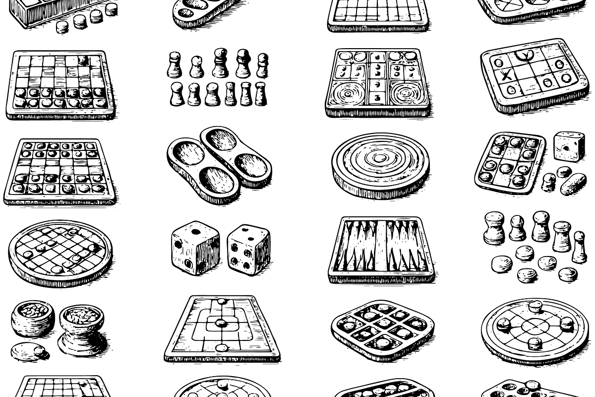 Vintage Board Games Collection, an Object Graphic by RT Studio (Photo 3 of 4)