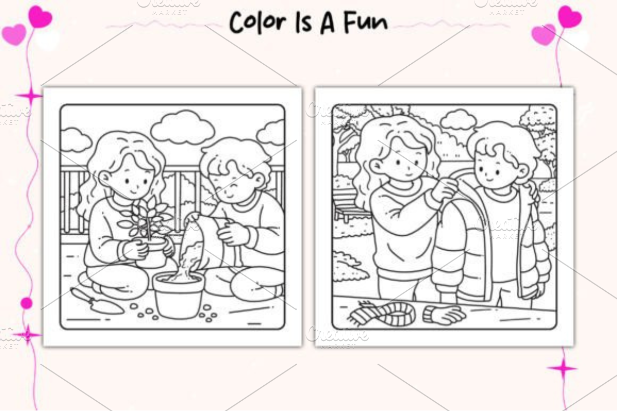 Love Moments Cozy Coloring Pages, a Decorative Illustration by Ink Gallery (Photo 2 of 4)