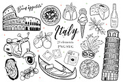 Italy Vacation Hand-Drawn Line Art, an Object Graphic by ArtGiftsStudio (Thumbnail 1 of 4)