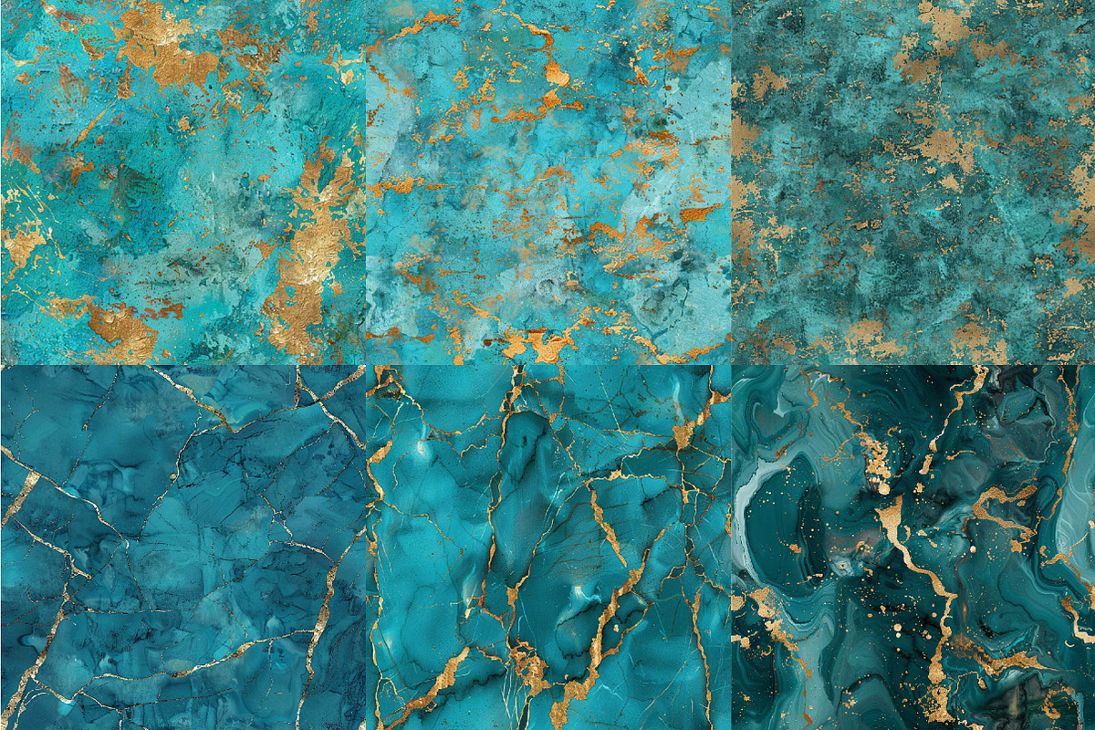 Turquoise Stone Digital Paper, a Texture Illustration by DreamPrint404 (Photo 7 of 7)